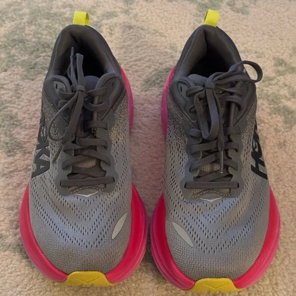 Hoka Women's Gray and Pink Running Shoes Hoka - Picture 6 of 10